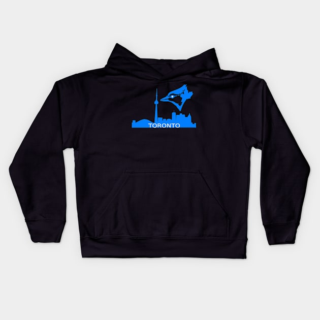 Rogers Centre blue bird and toronto Kids Hoodie by Pod castChronicles